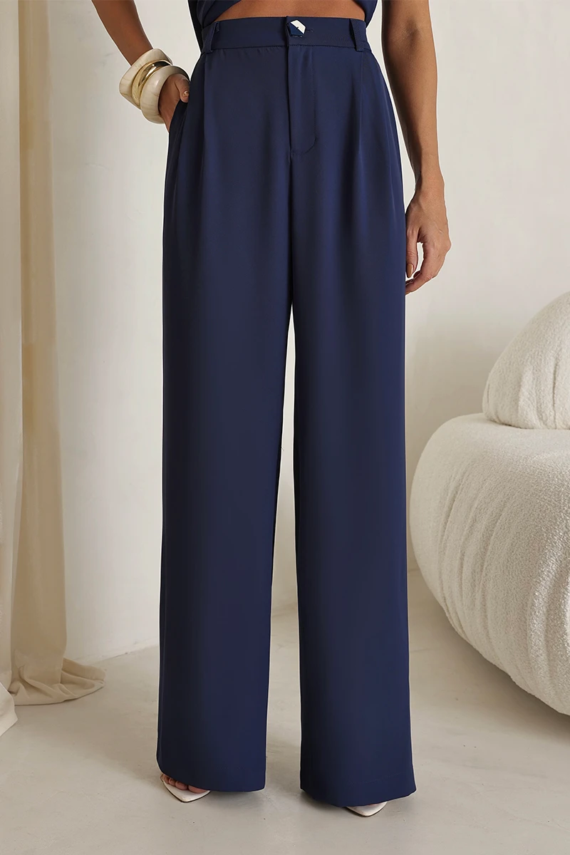 Dot Clothing - Conjunto Dot Clothing Carla Alfaiataria Det. Botão Azul - 2850AZUL