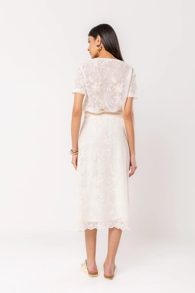 Hidrogênio - SAIA EVASE CROCHE OFF WHITE - 20522018