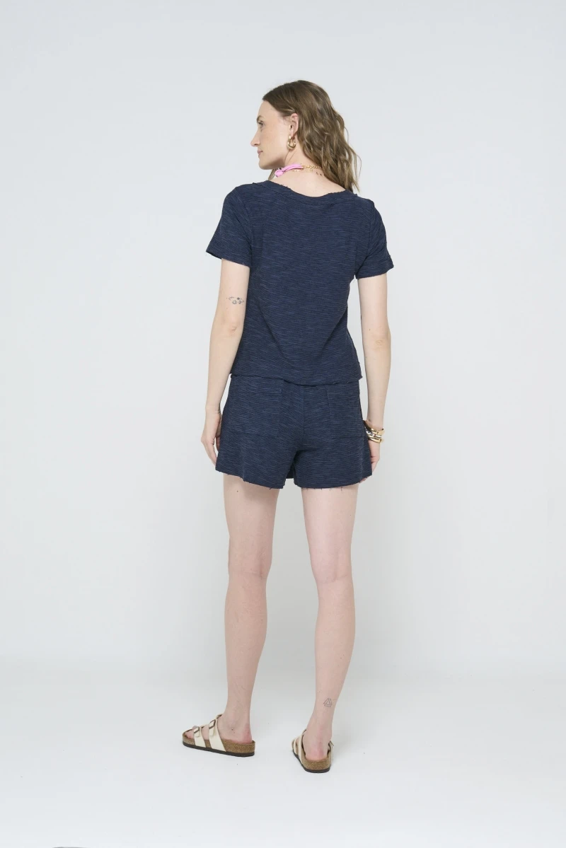 Hidrogênio - T-SHIRT WITH NAVY THREAD CUTOUTS - 20591004