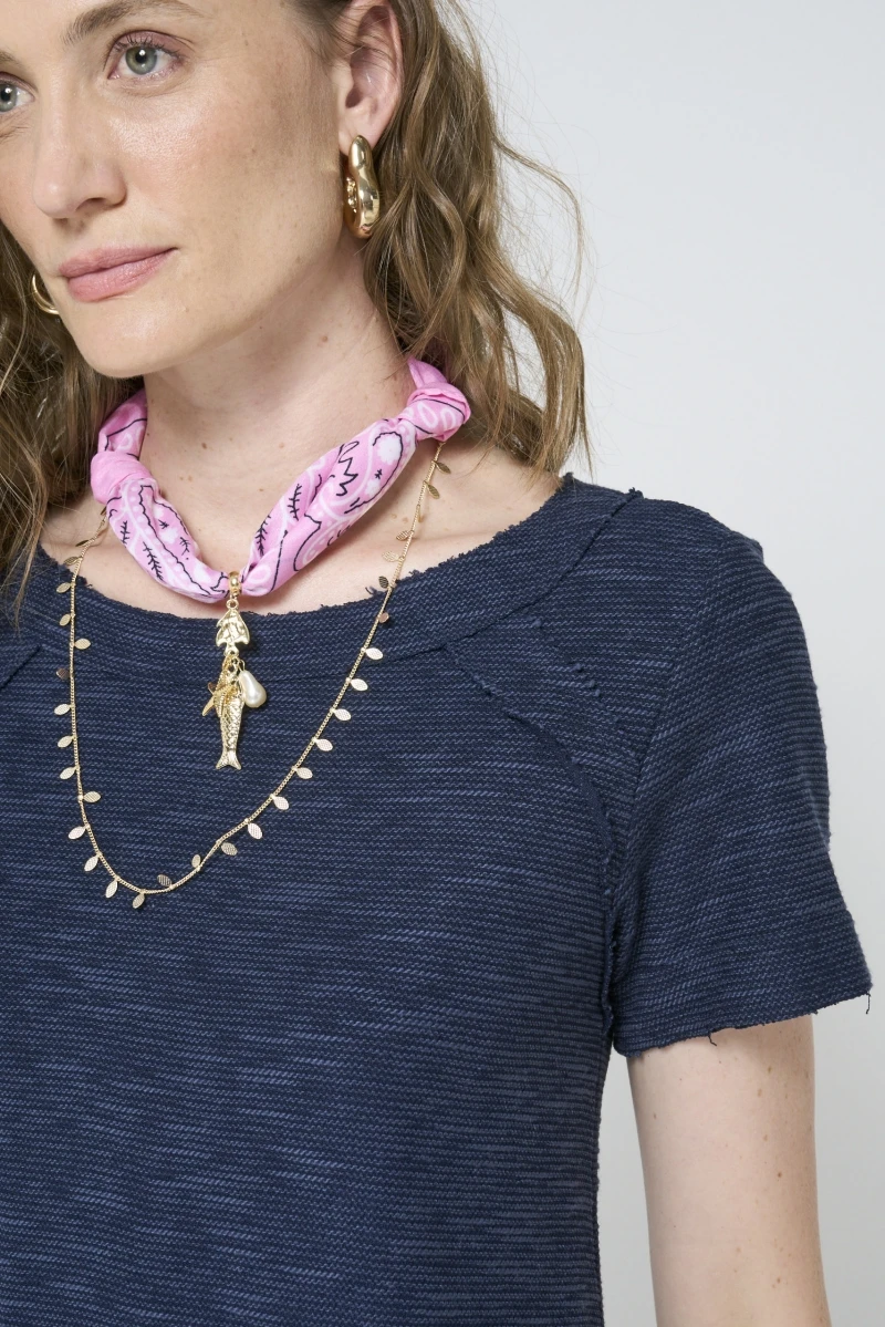 Hidrogênio - T-SHIRT WITH NAVY THREAD CUTOUTS - 20591004