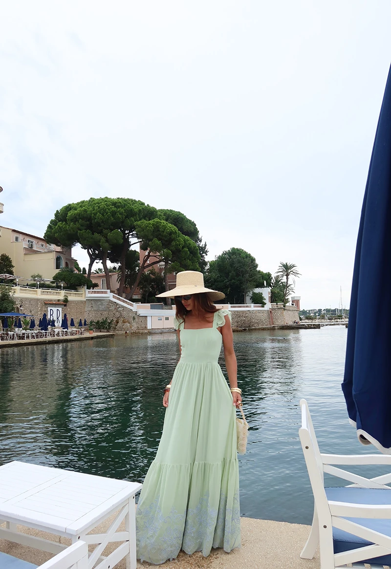 Dot Clothing - Vestido Dot Clothing Lauren Longo C/ Bordado Verde Menta - 2849VERDEM