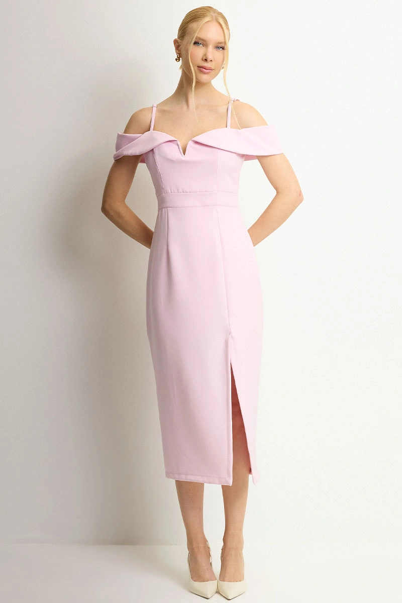 Miss Misses - Vestido Clarita Com Fenda Rosa - 54705060