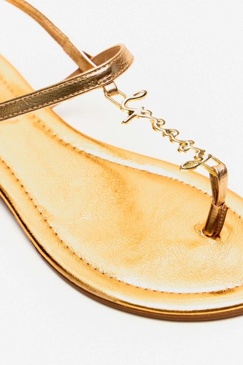 LANÇA PERFUME - Sandália Rasteira Com Pingente Lança Perfume - 0689