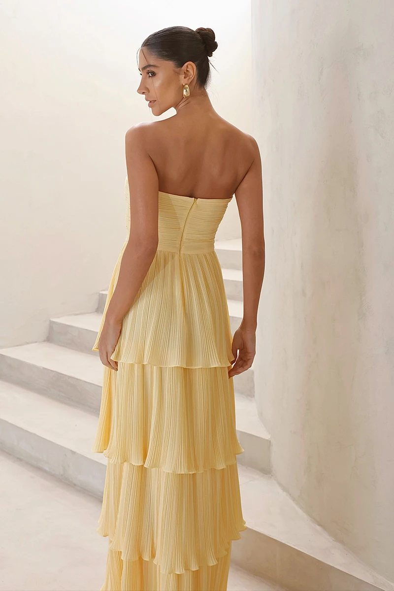 Dot Clothing - Dot Clothing Long TQC Pleated Chamomile Dress - 2411AMAR