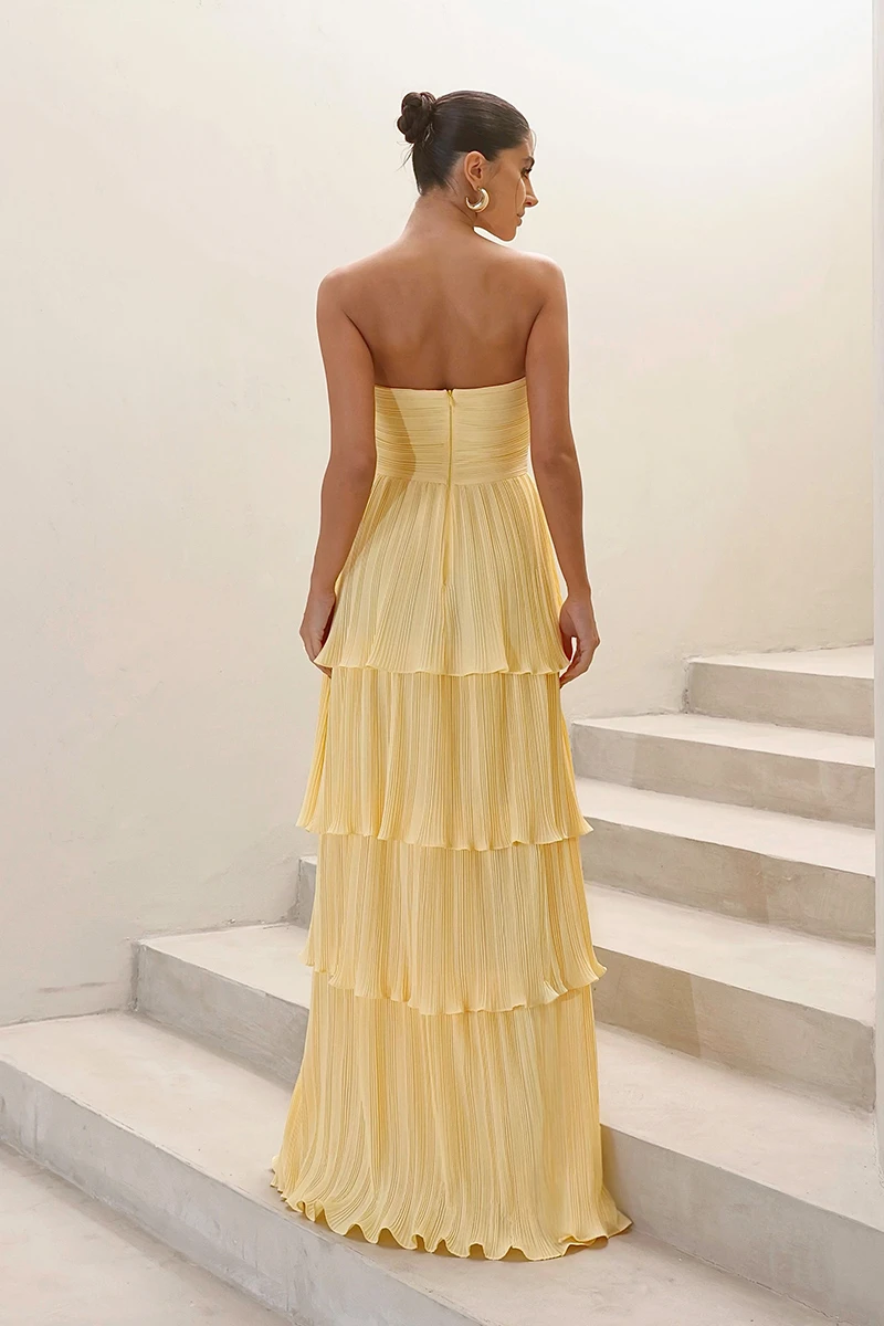 Dot Clothing - Dot Clothing Long TQC Pleated Chamomile Dress - 2411AMAR