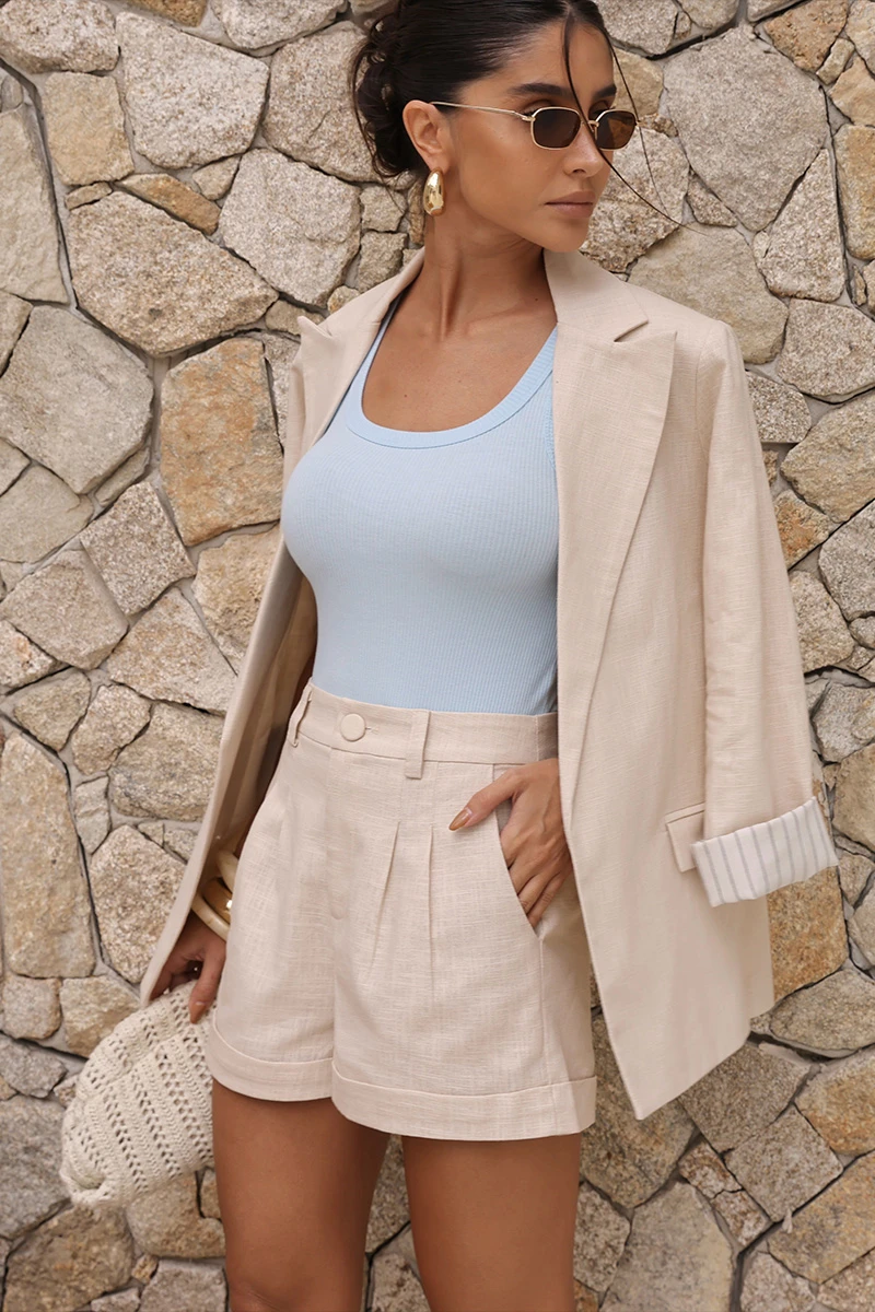 Dot Clothing - Short Dot Clothing Barra Italiana Beige - 2814BEGE