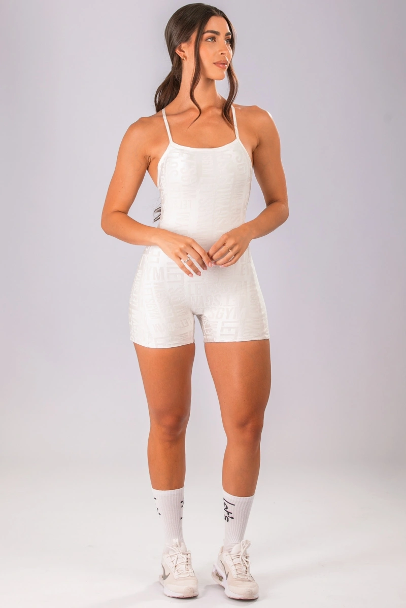 Lets Gym - Macaquinho Velvet Name Chantilly - 2897CTL