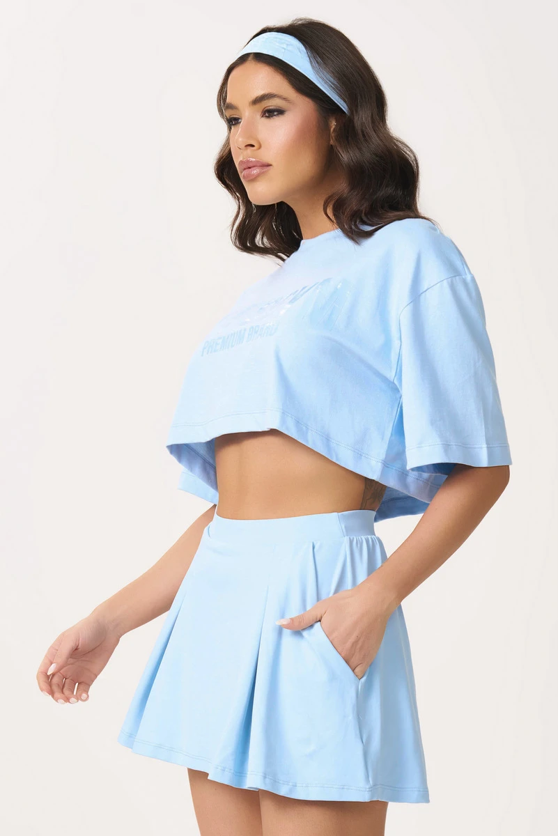 Lets Gym - Cropped Brand Up Serenity - 3079SR