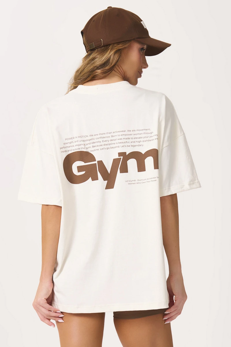 Lets Gym - Camiseta Oversized Motion Off White - 3162OFW