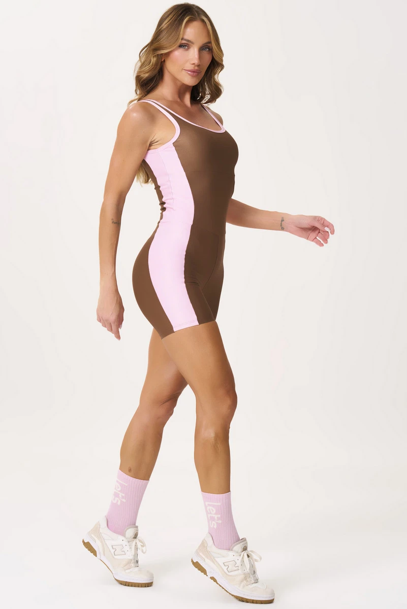 Lets Gym - Macaquinho Glow Fit Mocha Mousse - 3103MM