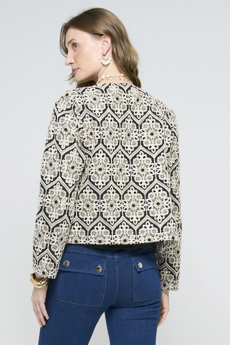 Hidrogênio - CASAQUETO BORDADO PRETO - 20628001