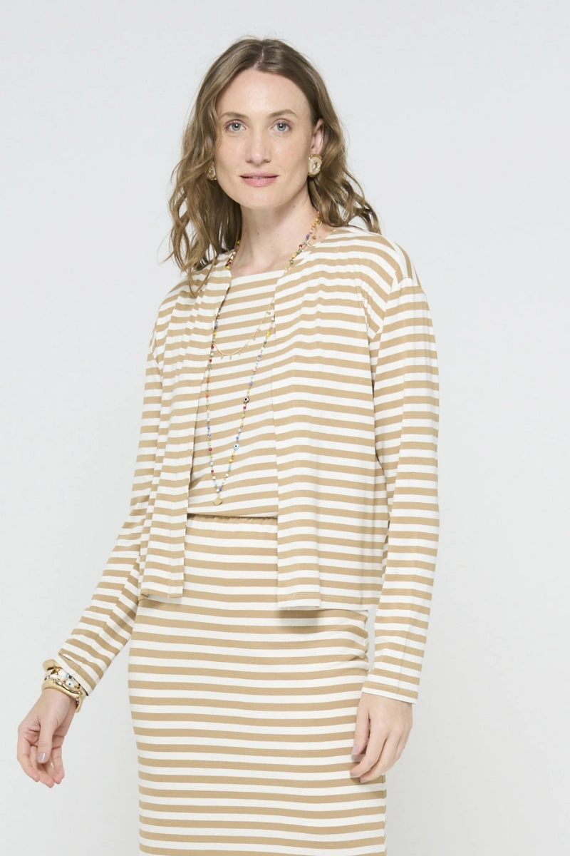 Hidrogênio - CARDIGAN COM REGATA BEGE - 20634003
