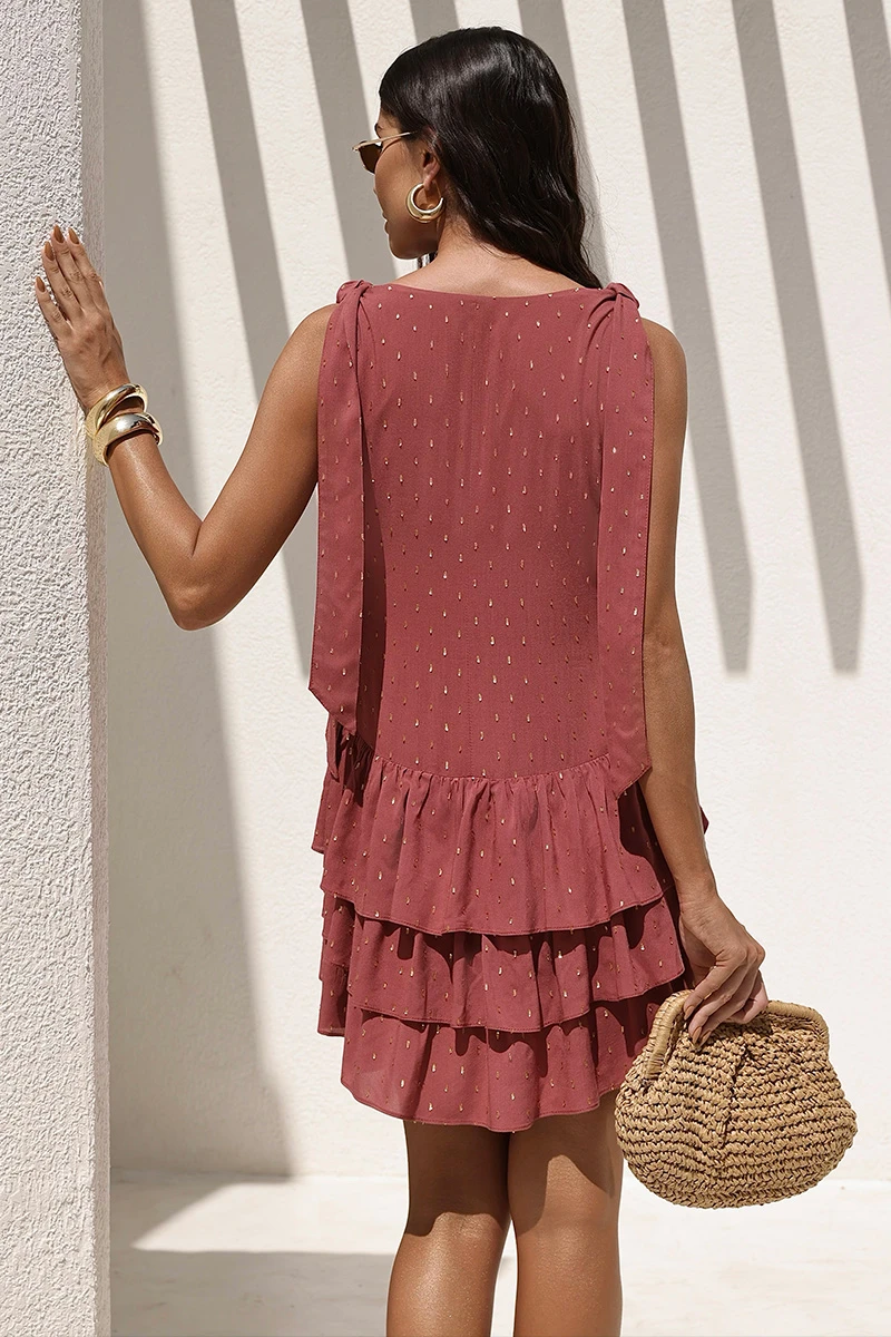 Dot Clothing - Dress Dot Clothing Livia Curto frill Goiaba - 2868ROSE