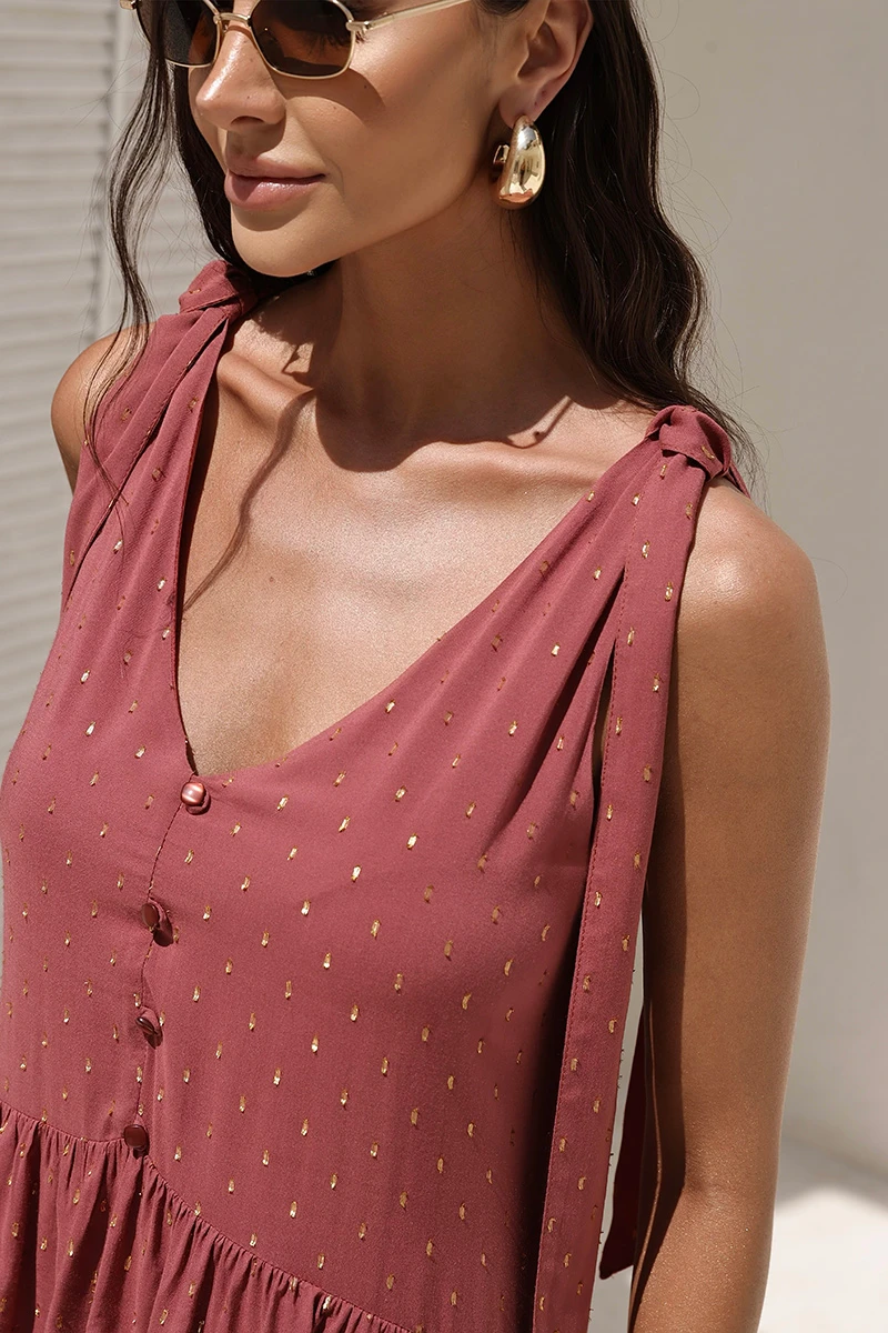 Dot Clothing - Dress Dot Clothing Livia Curto frill Goiaba - 2868ROSE