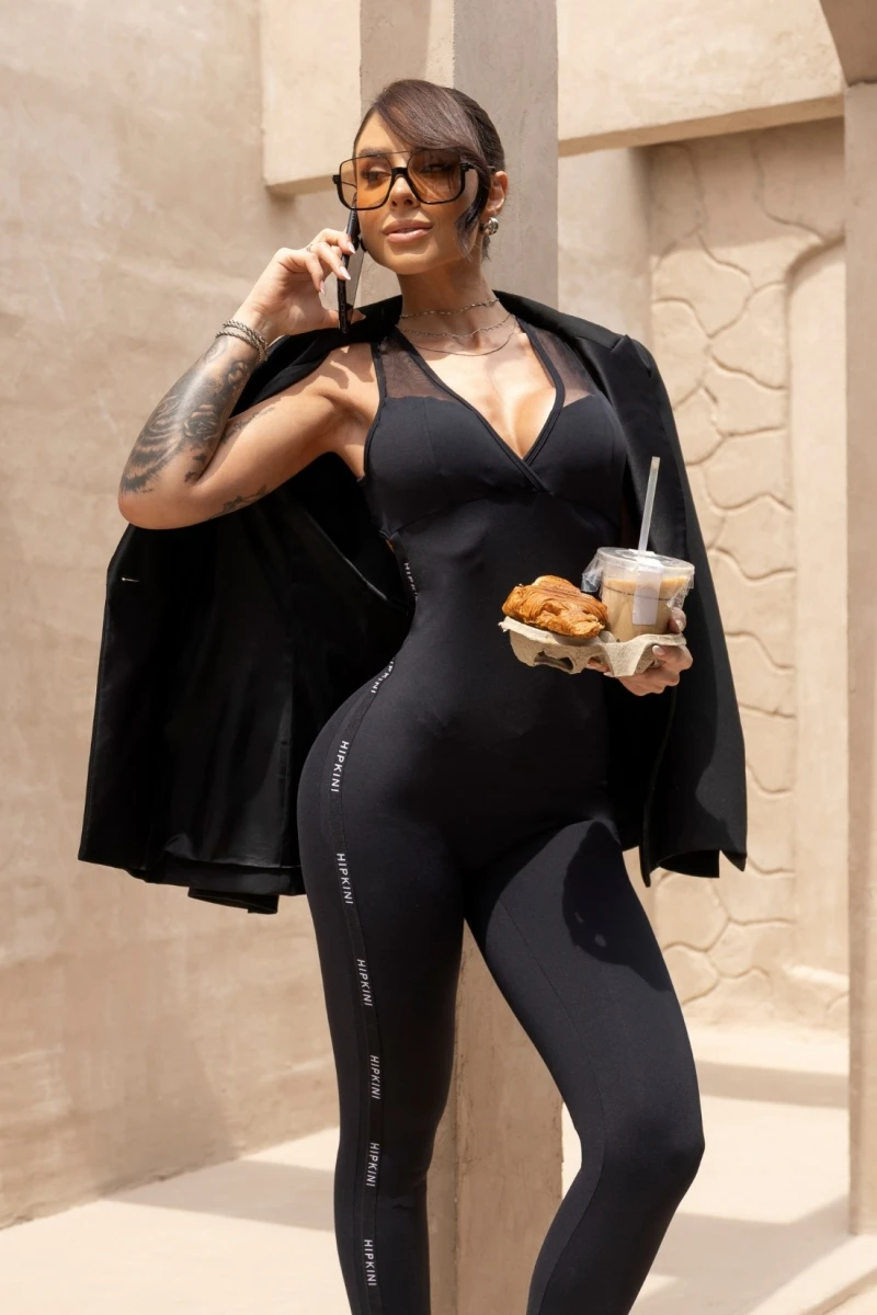 Hipkini - Macacão Fitness Enjoy the moment Preto - 33331452