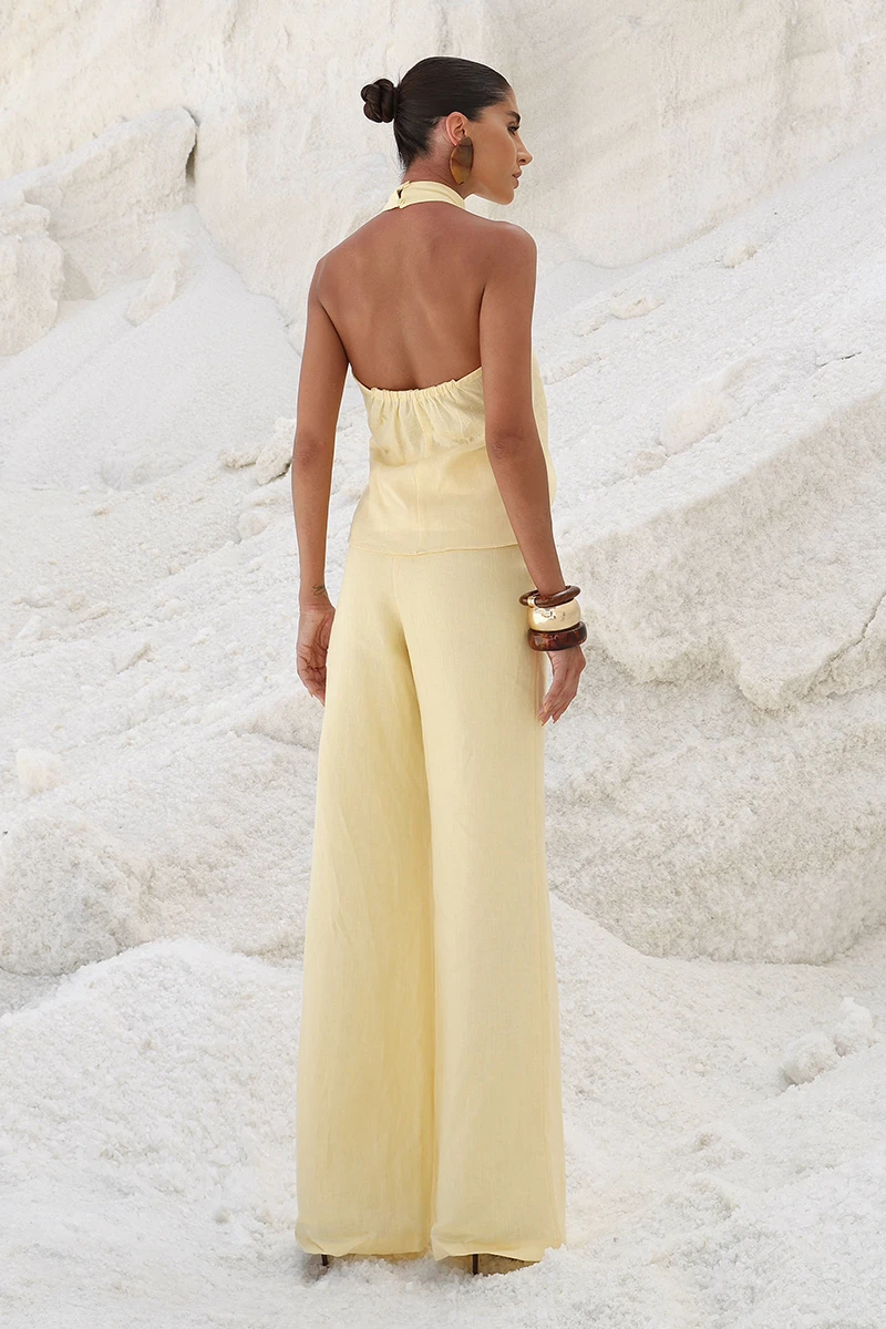 Dot Clothing - Conjunto Dot Clothing Calça e Blusa Frente Única Amarelo - 2894AMAR