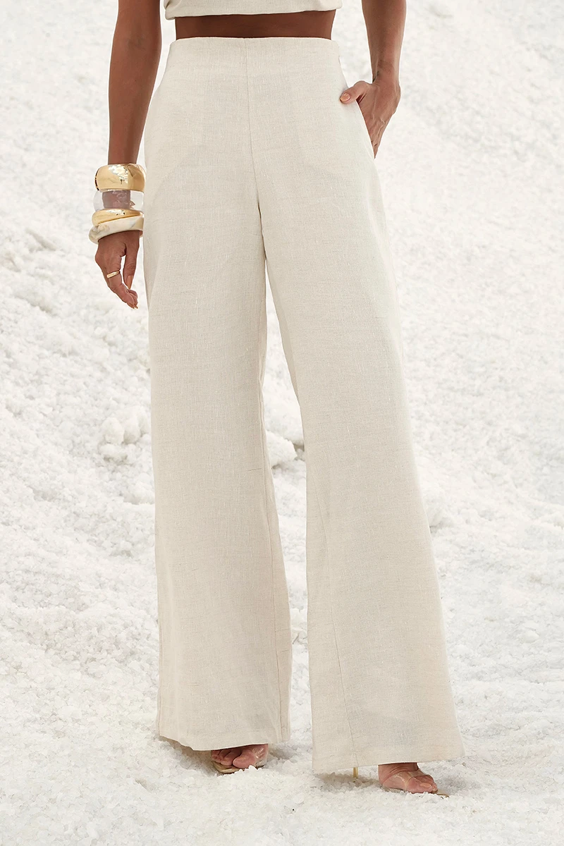 Dot Clothing - Conjunto Dot Clothing Calça e Blusa Frente Única Off White - 2894OFF