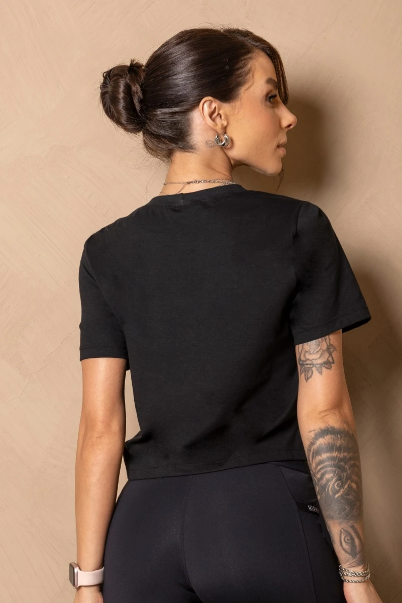 Hipkini - Shirt Cropped Fitness Enjoy the moment Black - 33331455