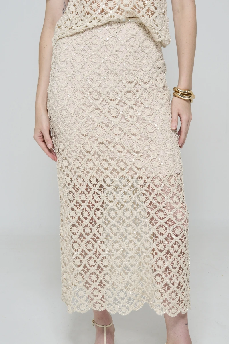 Hidrogênio - SAIA RETA RENDA PAETE NATURAL - 20609182