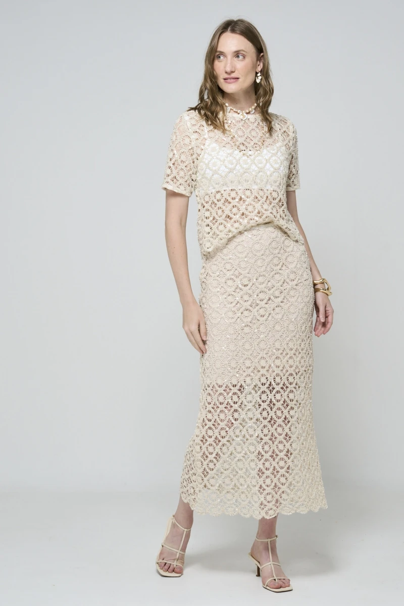 Hidrogênio - SAIA RETA RENDA PAETE NATURAL - 20609182