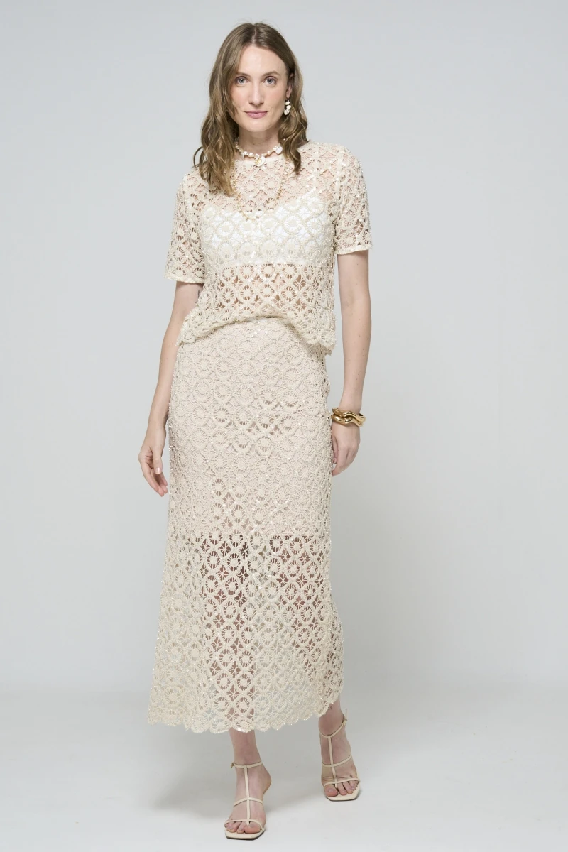 Hidrogênio - SAIA RETA RENDA PAETE NATURAL - 20609182