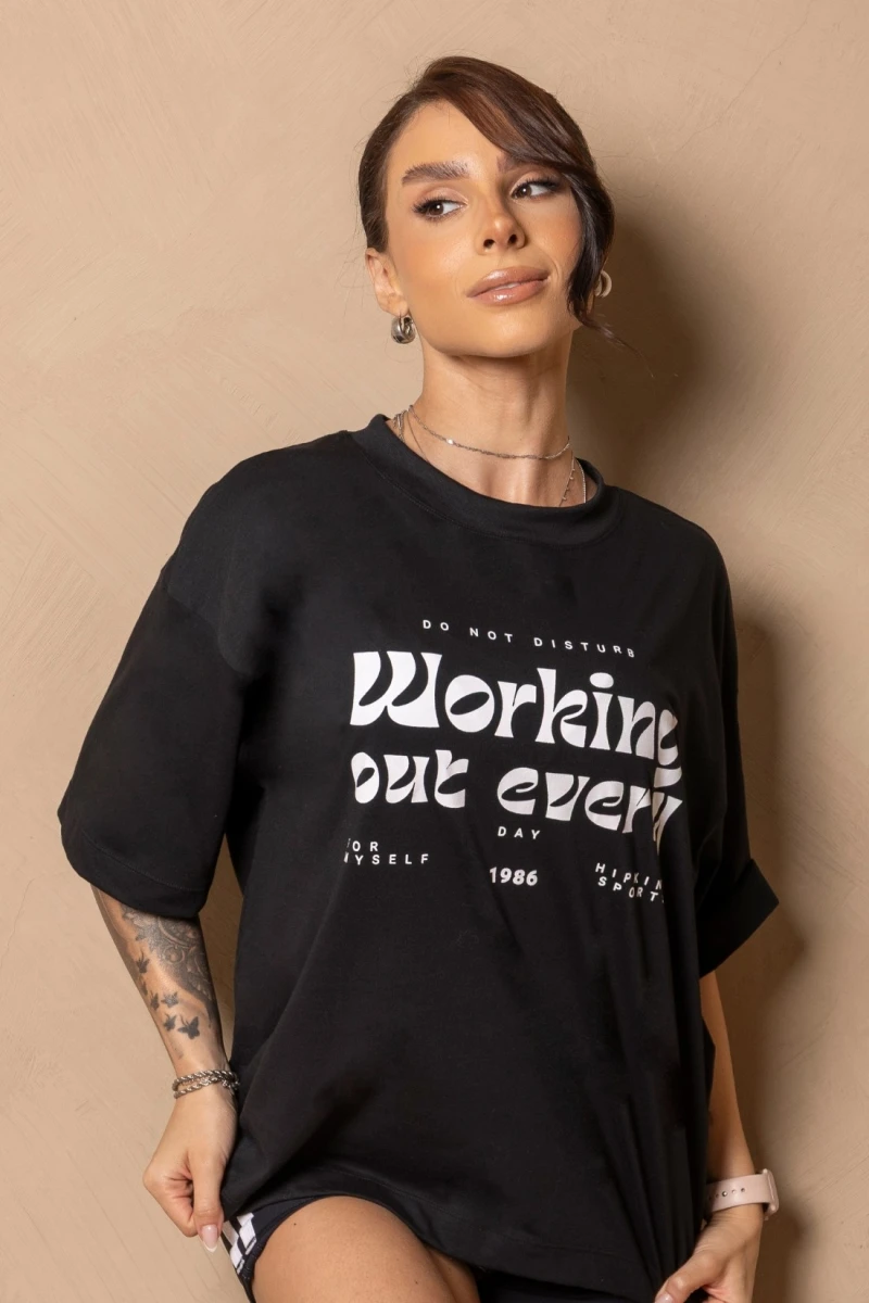 Hipkini - Camisetão Enjoy the moment Preto - 33331460