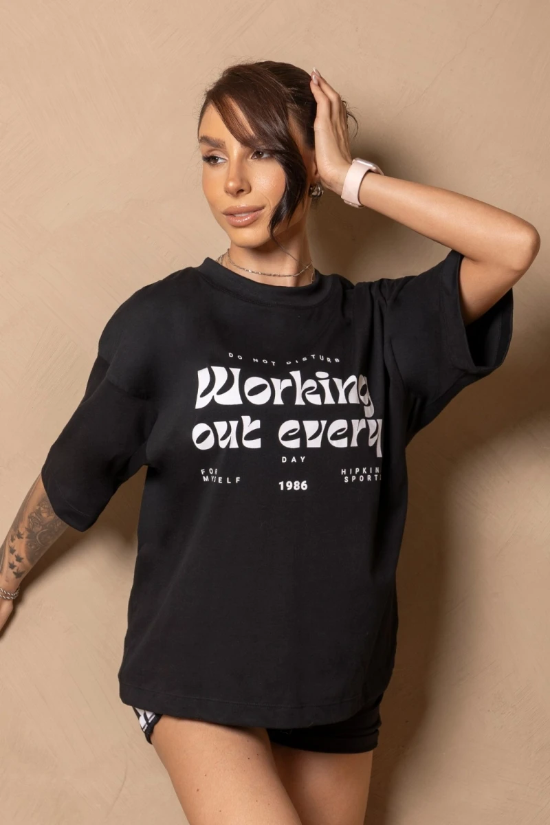 Hipkini - Camisetão Enjoy the moment Preto - 33331460