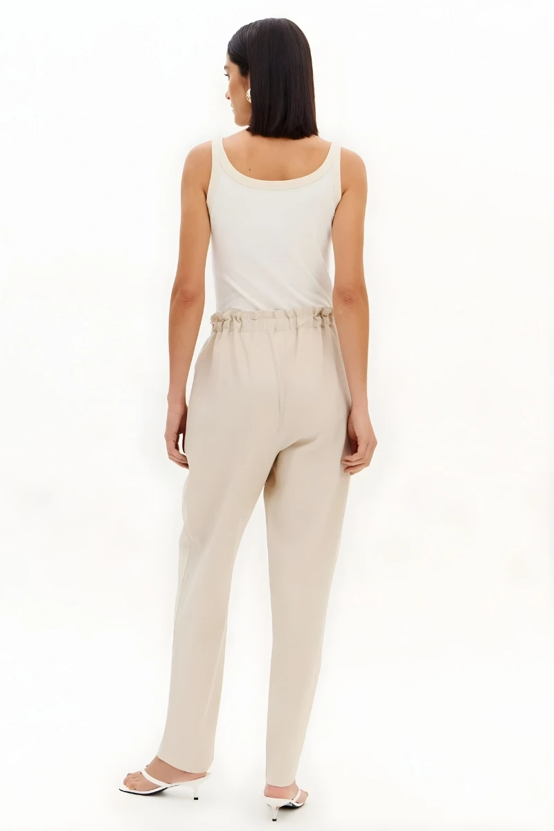 LANÇA PERFUME - High Waist Tailored Pants with Linen Lança Perfume - 3274