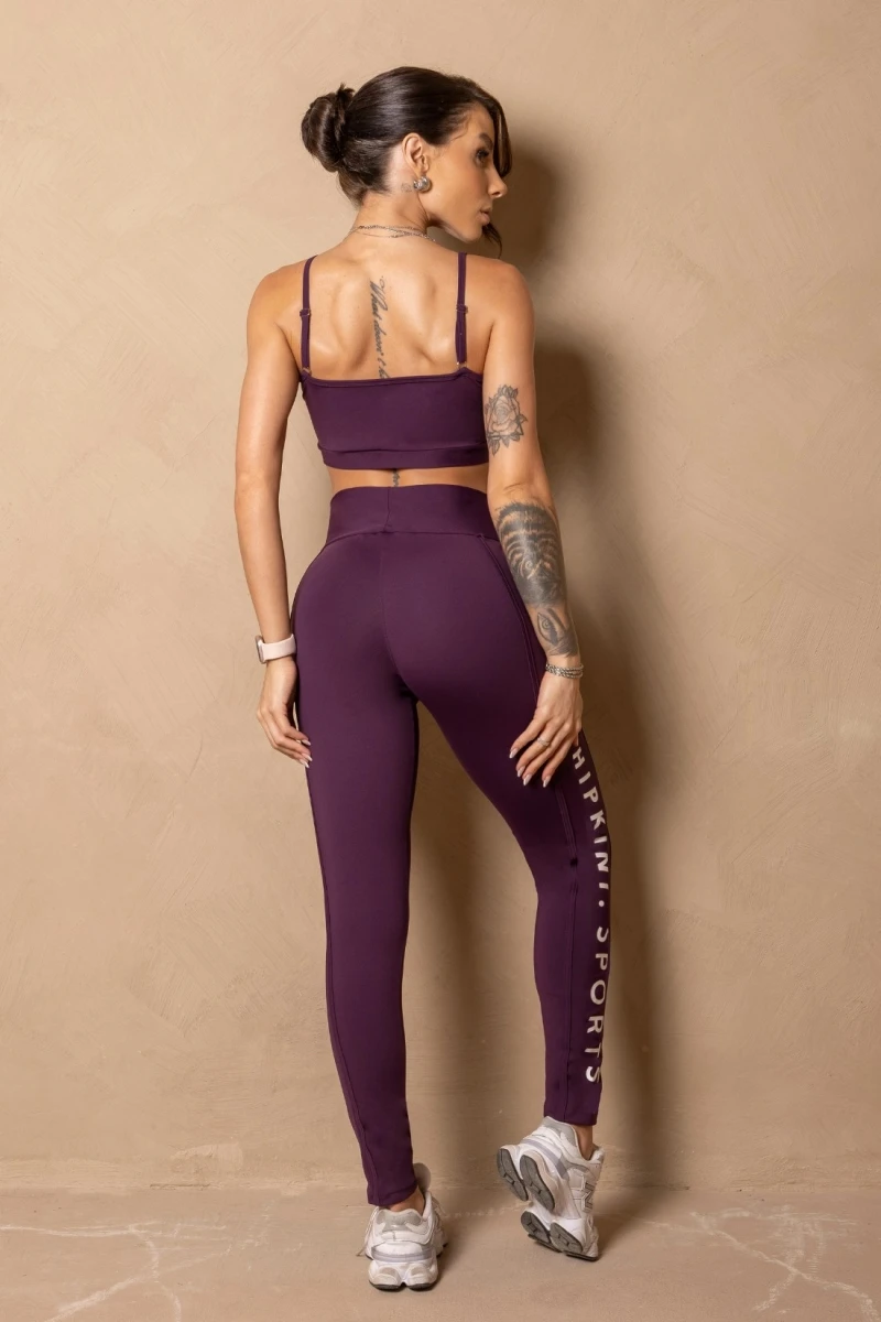 Hipkini - Top Fitness Enjoy the moment Roxo com silk - 33331486