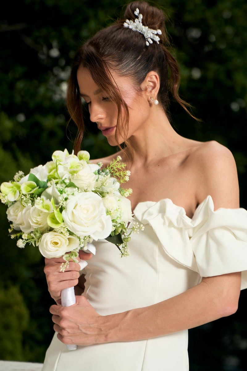 Miss Misses - Vestido Driely Midi Justo Off White - 54689030