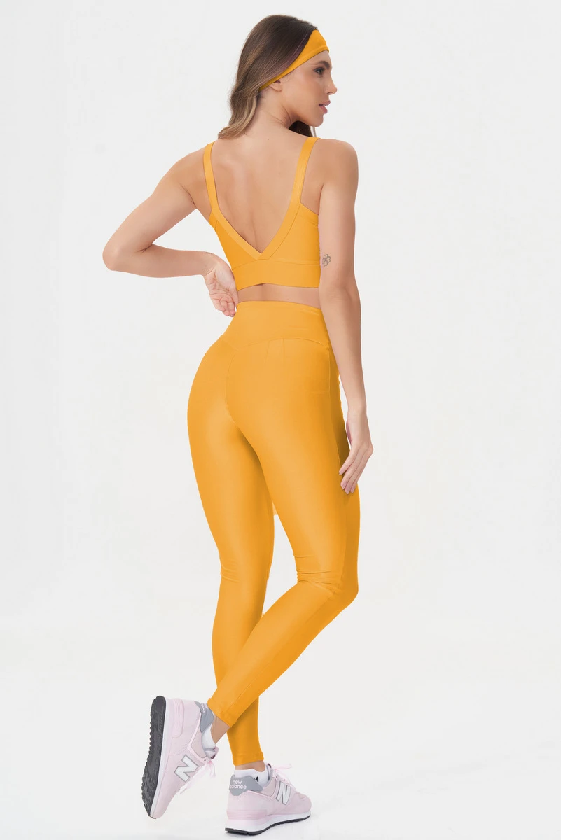 Lets Gym - Bright Mango Mist Leggings - 2142BMGM