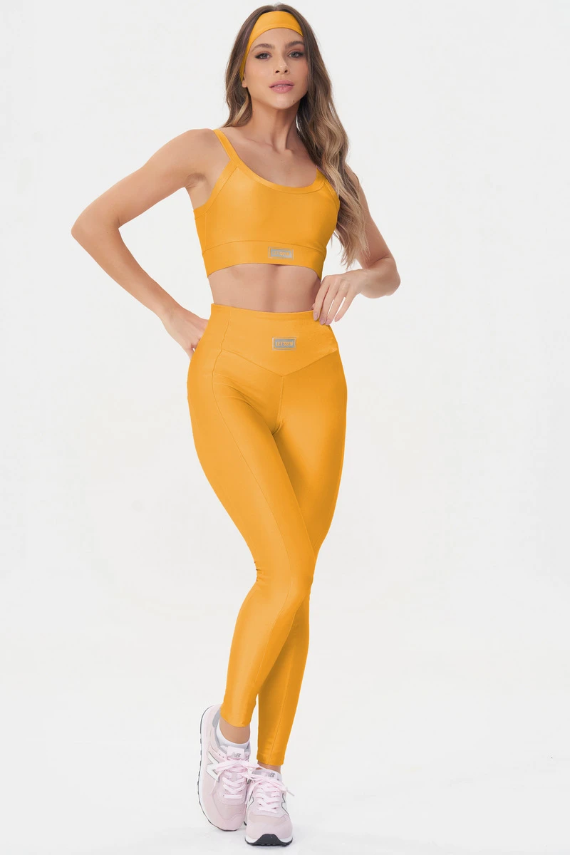 Lets Gym - Bright Mango Mist Leggings - 2142BMGM