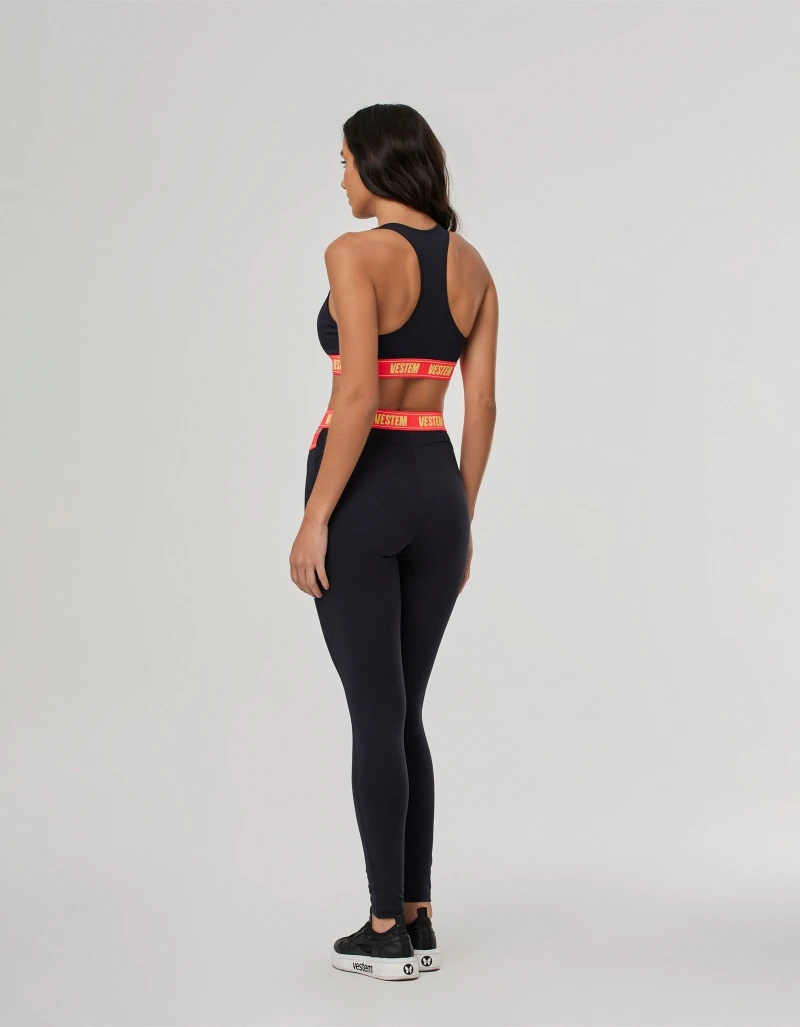 Vestem - Luciana Black and Pink Electra leggings - FS1246.BF.C0546