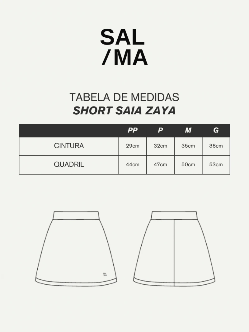 Salma - Short Saia Zaya Preto - SALFIT13PRE