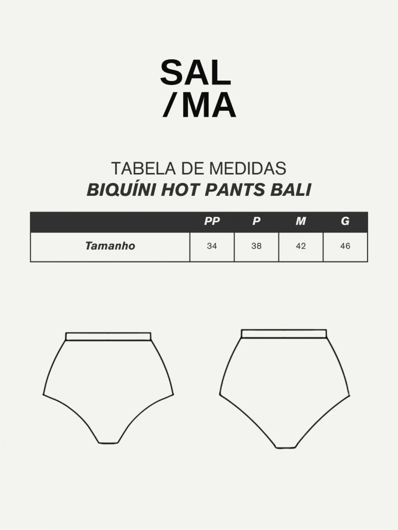 Salma - Biquini Hot Pants Bali Preto - SALSURFHP2PRE