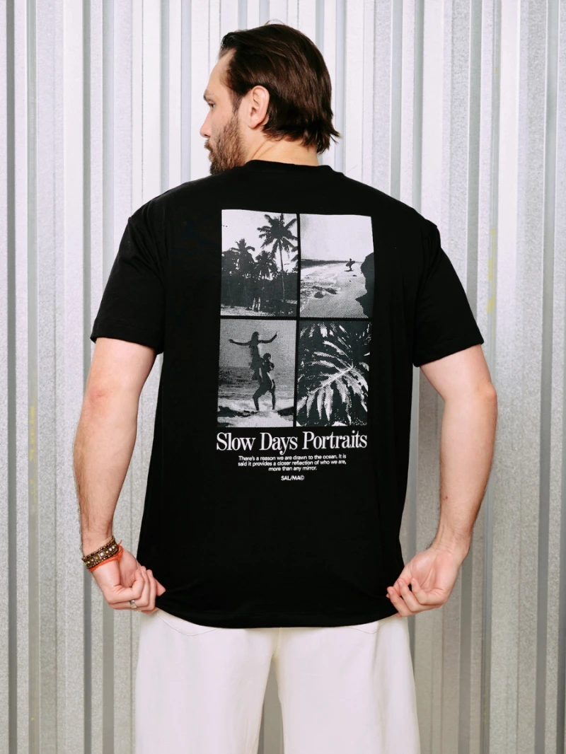Salma - Classic Fit Slow Black T-Shirt - SALTSHIRT4PRE