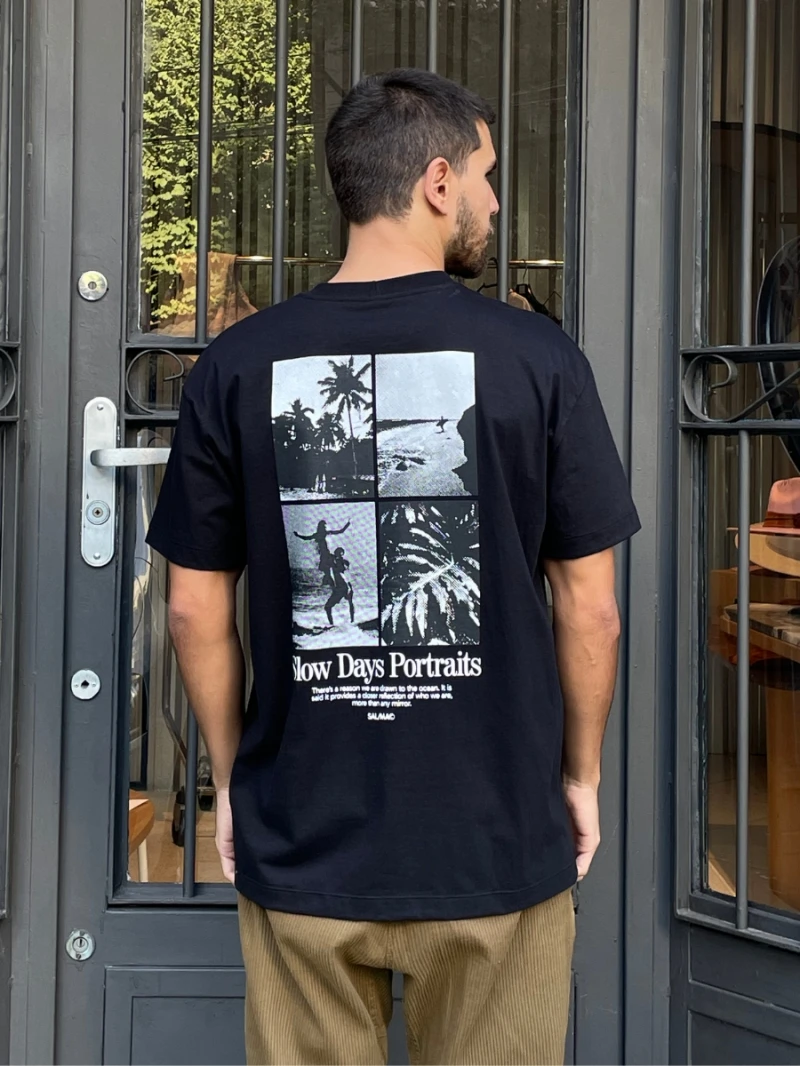 Salma - Classic Fit Slow Black T-Shirt - SALTSHIRT4PRE