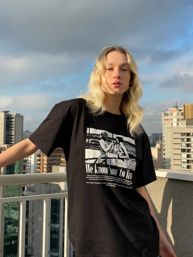 Salma - TShirt Classic Fit Just Living Black - SALTSHIRT6PRE