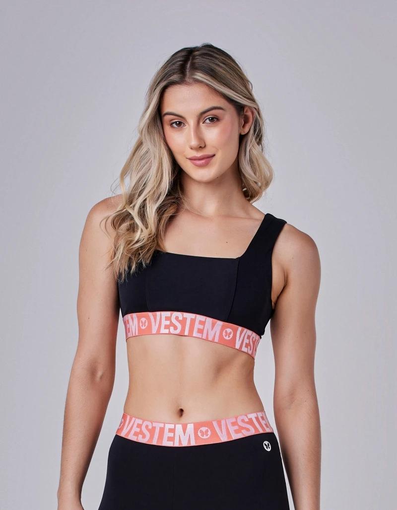 Vestem - Simone Black and Orange Zig Zag Top - TOP960.CP.C0380