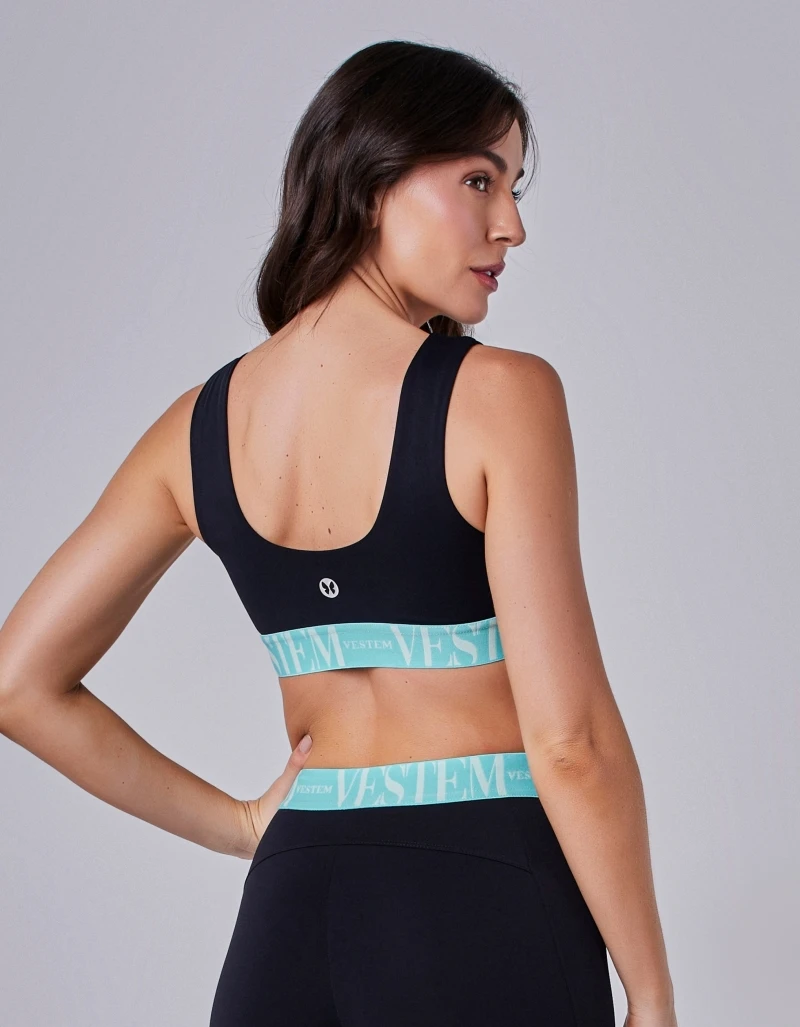 Vestem - Top Simone Preto e Verde Frais - TOP960.CP.C0216