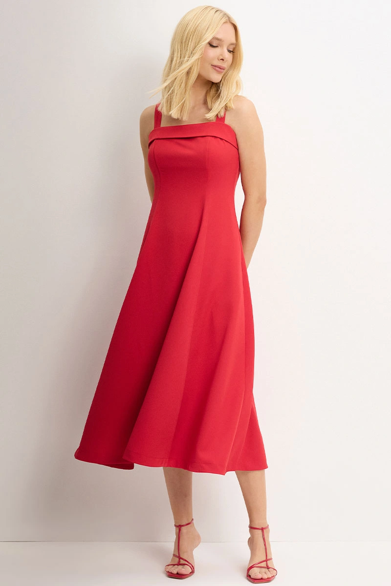 Miss Misses - Vestido Teodora Midi Vermelho - 54679024