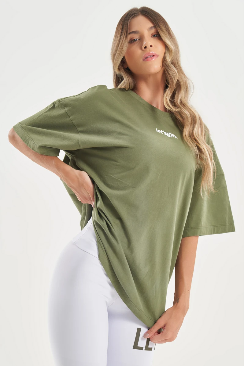 Lets Gym - Camiseta Oversized Another Verde Militar - 2752VDM