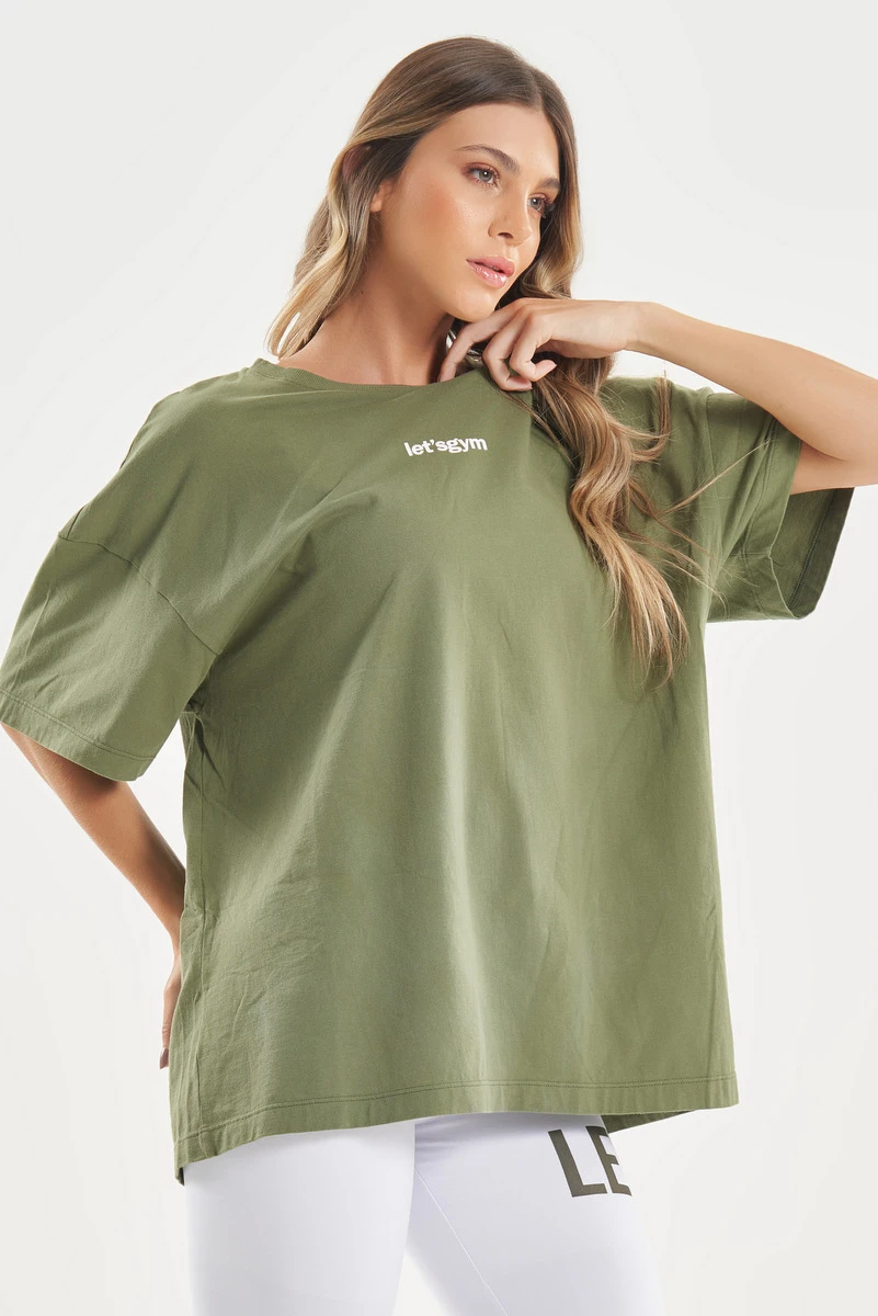 Lets Gym - Camiseta Oversized Another Verde Militar - 2752VDM