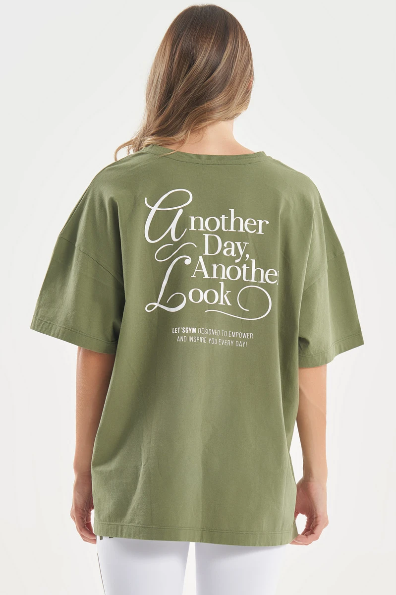 Lets Gym - Camiseta Oversized Another Verde Militar - 2752VDM