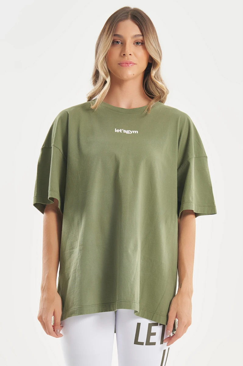 Lets Gym - Camiseta Oversized Another Verde Militar - 2752VDM