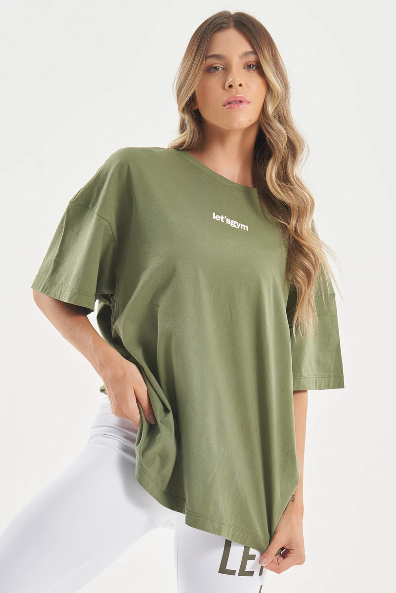 Lets Gym - Camiseta Oversized Another Verde Militar - 2752VDM