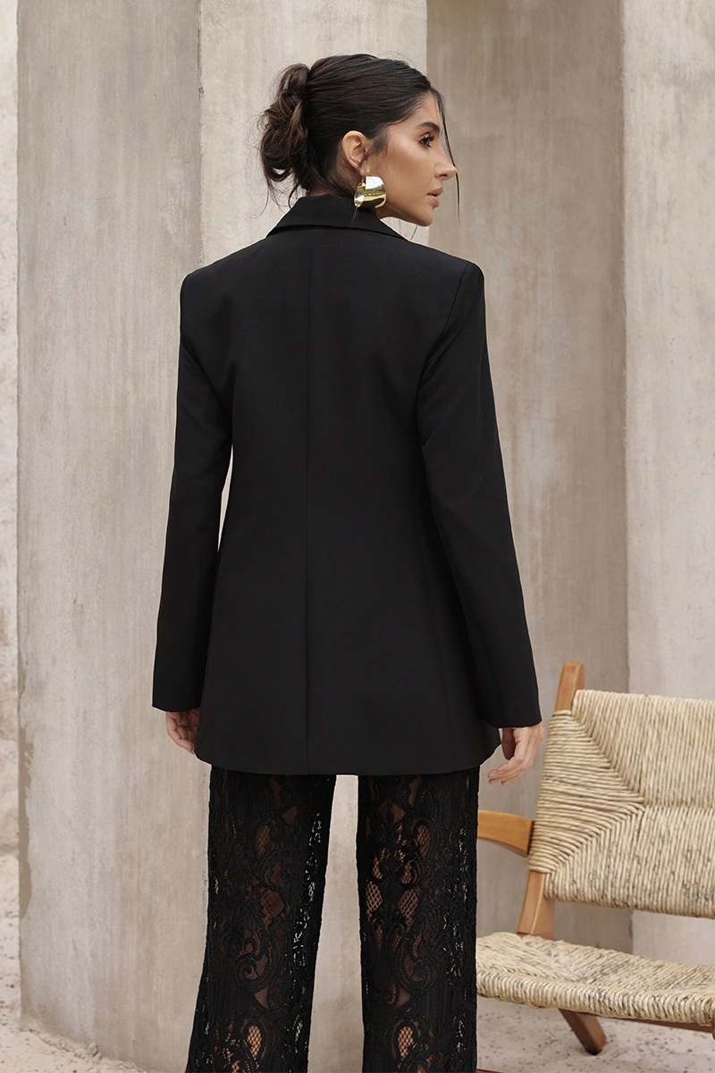 Dot Clothing - Blazer Dot Clothing Evie Alfaiataria Preto - 2798PRETO