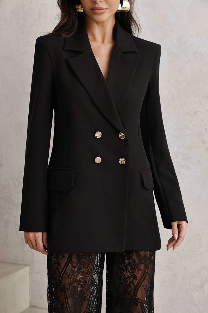 Dot Clothing - Blazer Dot Clothing Evie Alfaiataria Preto - 2798PRETO