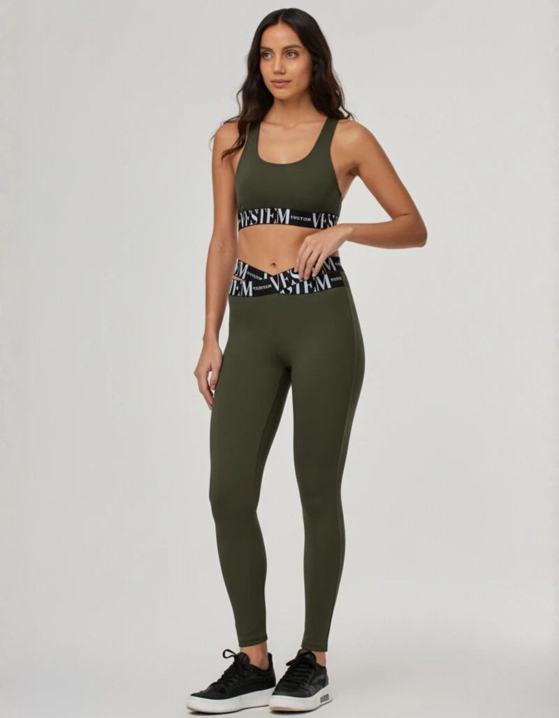 Vestem - Legging and Top Set by Luciana in Green Croco and Black and White - CJ207.C0628