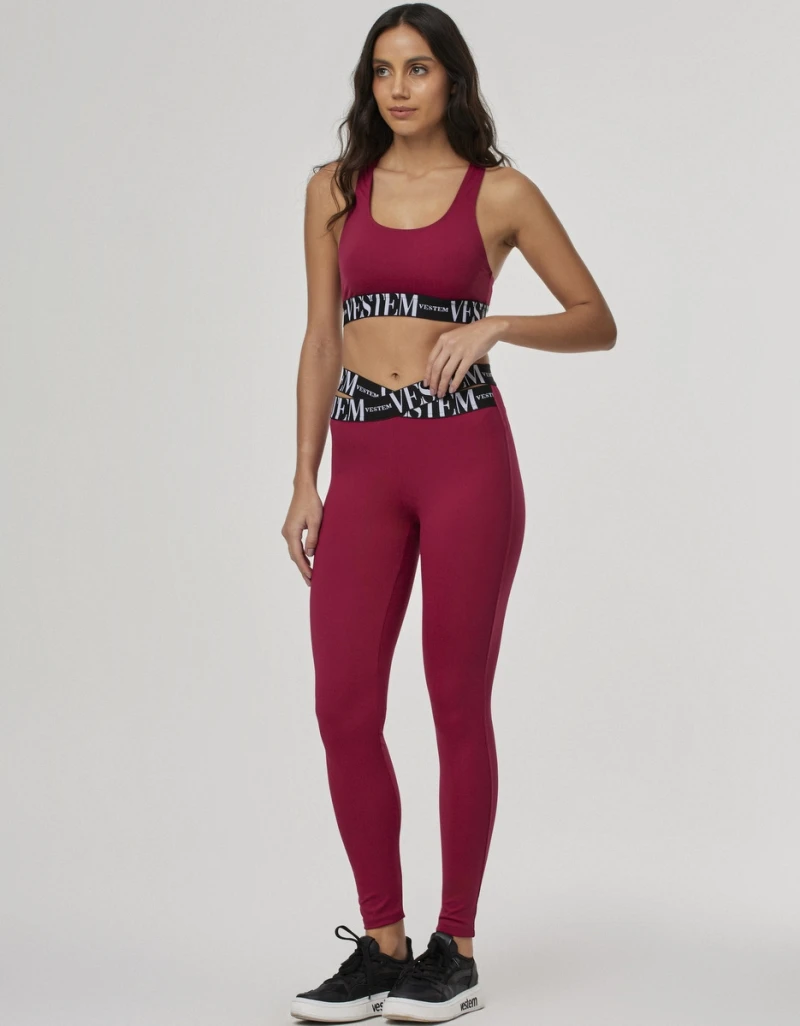 Vestem - Conjunto Legging Fuso e Top Luciana Vermelho Carmim - CJ207.C0548